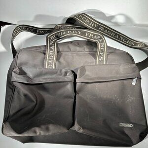 BURBERRY FRAGRANCE Overnight Weekend Tote Travel Bag Duffle Brown Large Polyeste